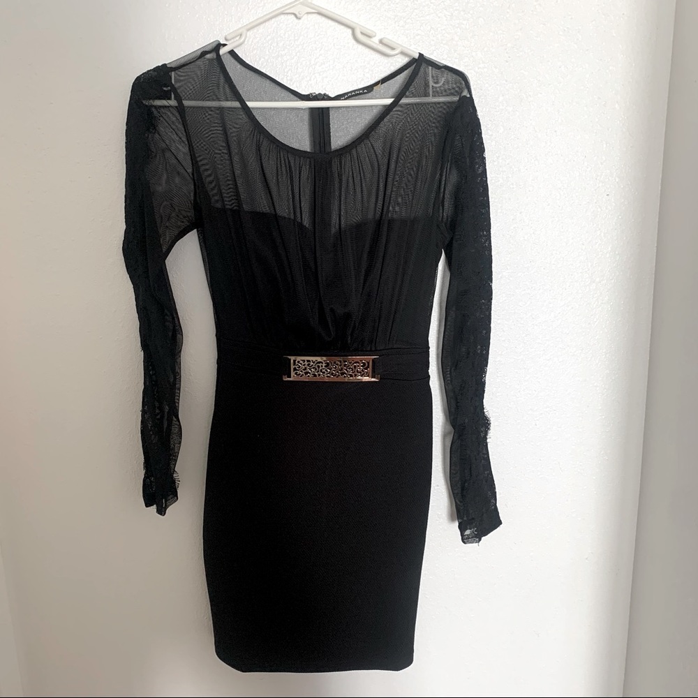 Black Long Sleeve Formal Dress